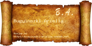 Bugyinszki Ariella névjegykártya